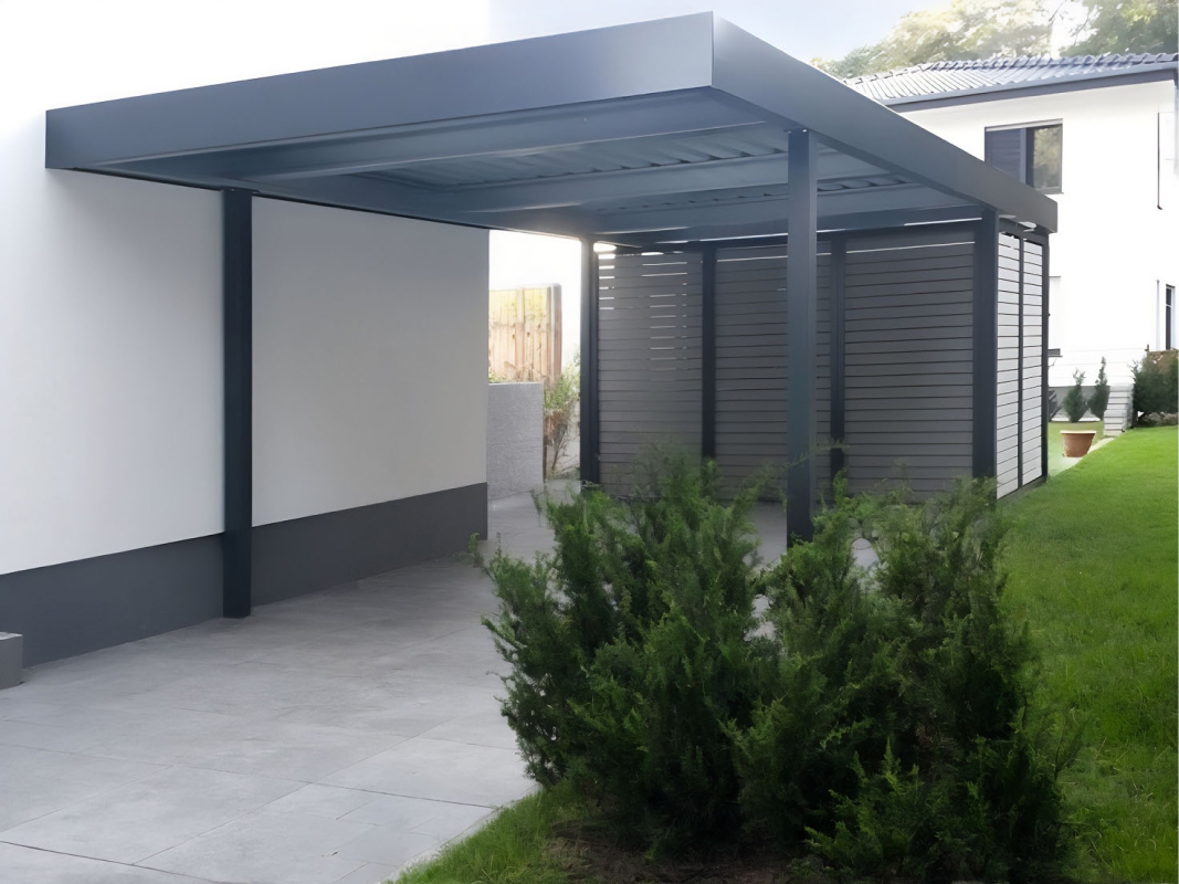 Арочный автонавес двойной с поликарбонатом